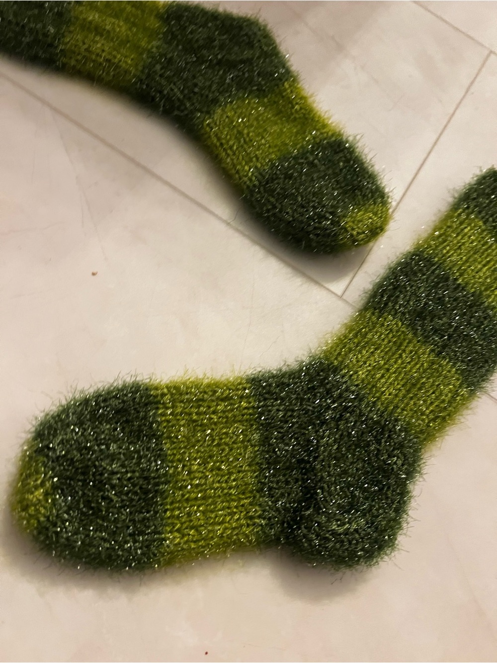 Lirika Matoshi Green  Striped Knit Socks